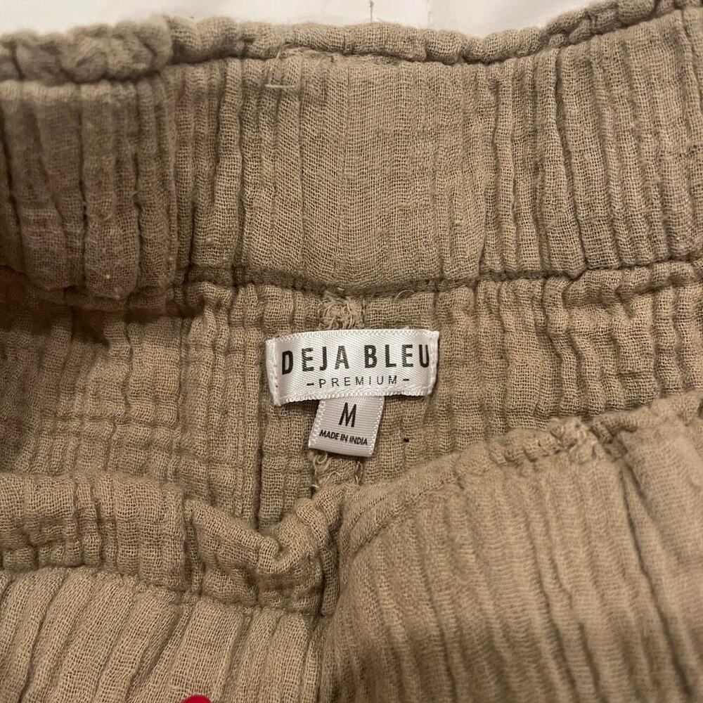 Deja Bleu Tan brown linen Cargo Pants - Picture 2 of 4